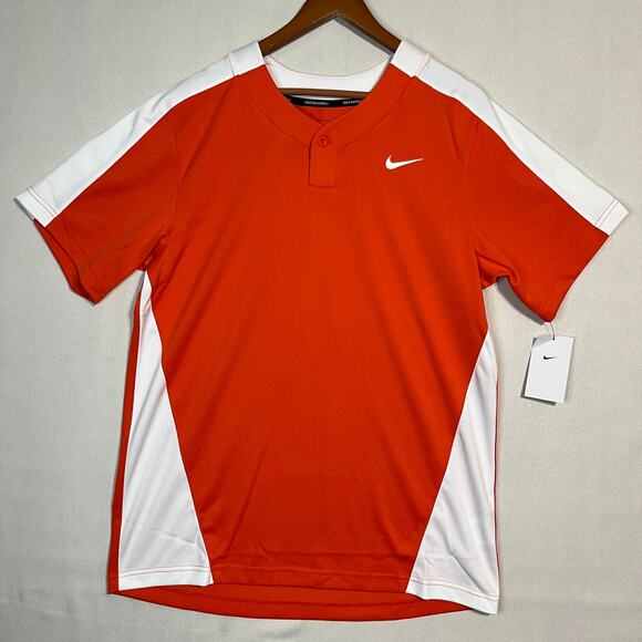 Nike Women's Baseball Team Orange White Pullover Jersey Engineered - Size L - Picture 2 of 7